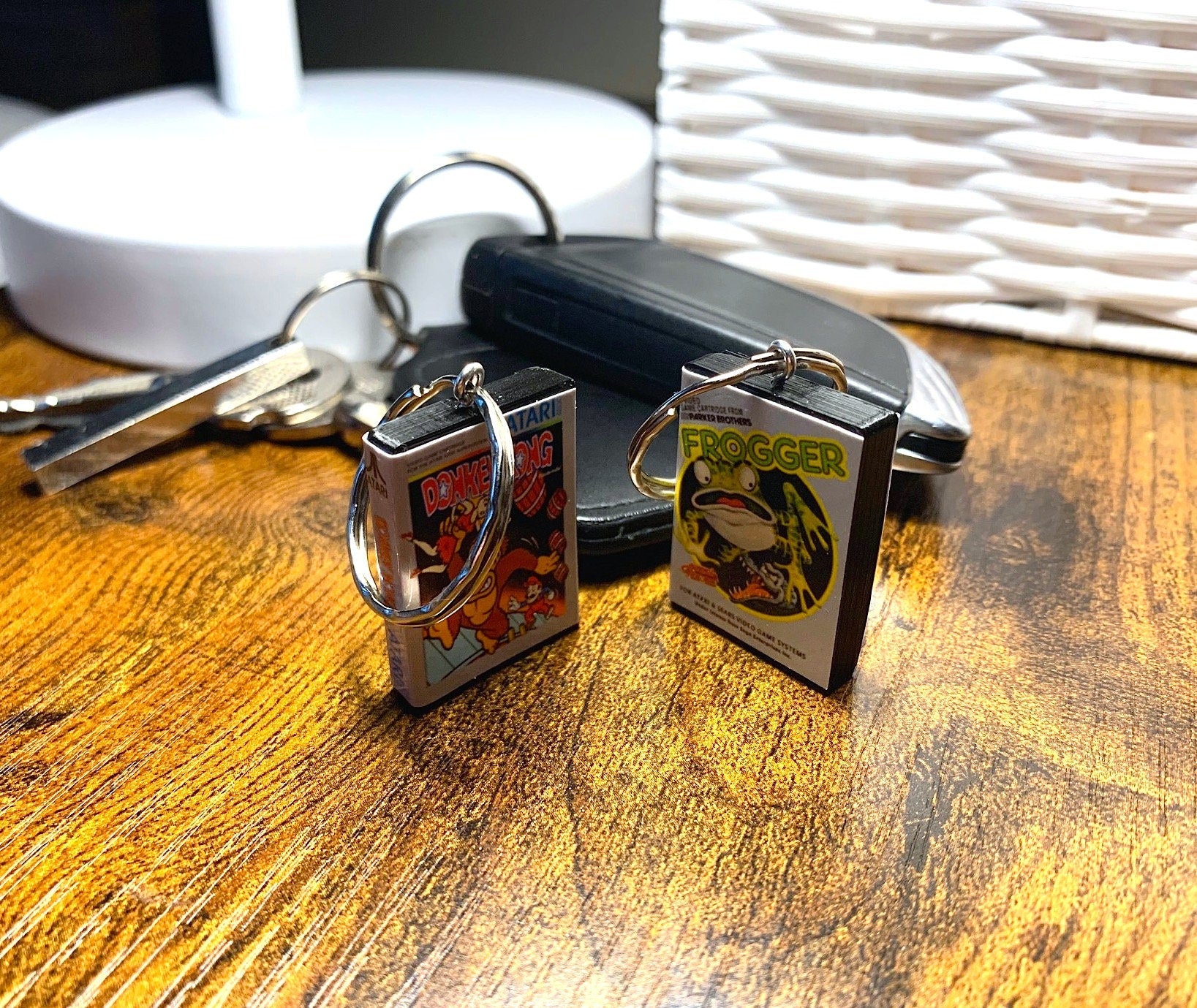 Customisable Miniature Atari Retro Game Keyring