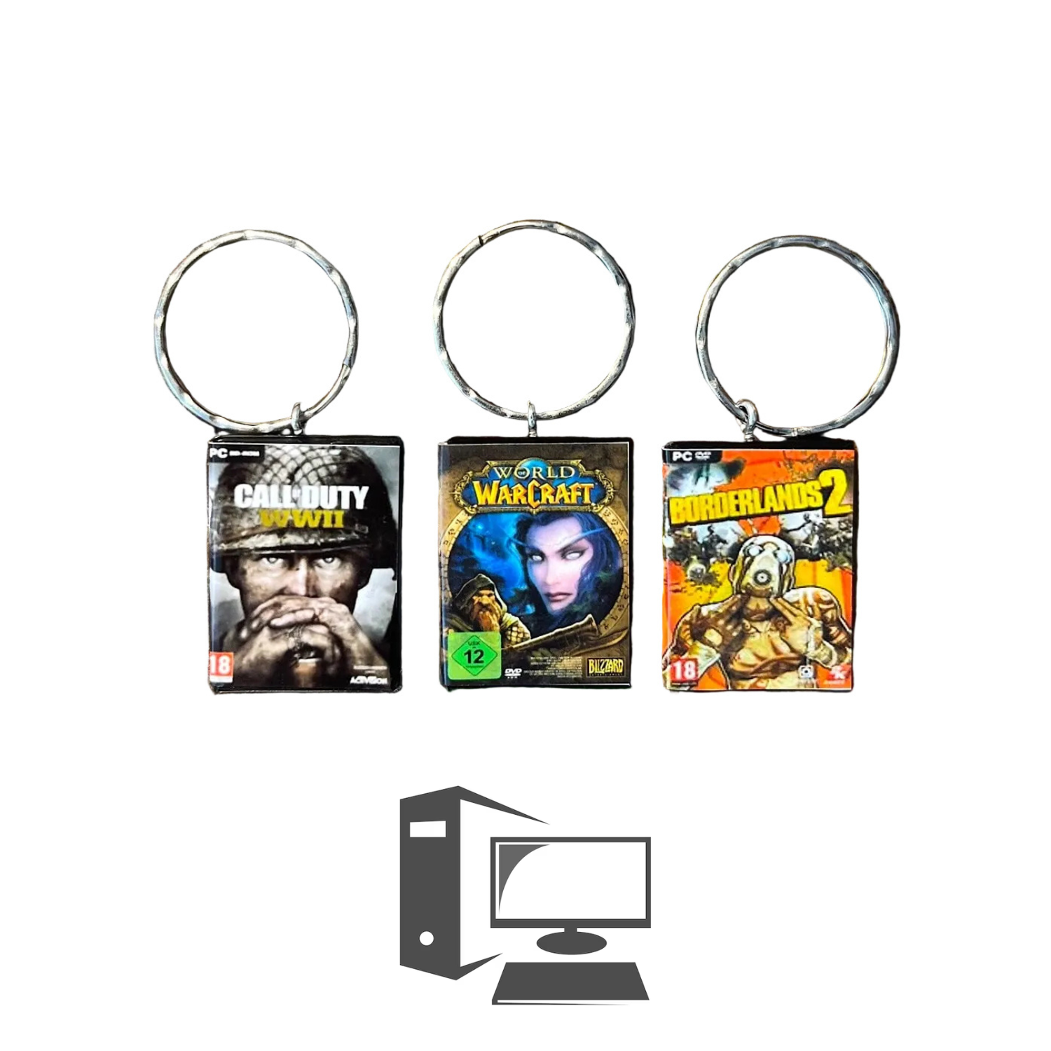 Customisable Miniature PC Game Keyring